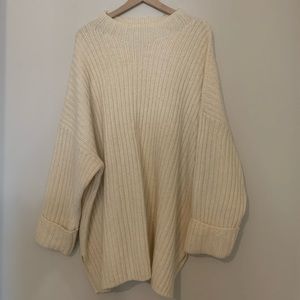 Tunic Plus Size Cream Sweater